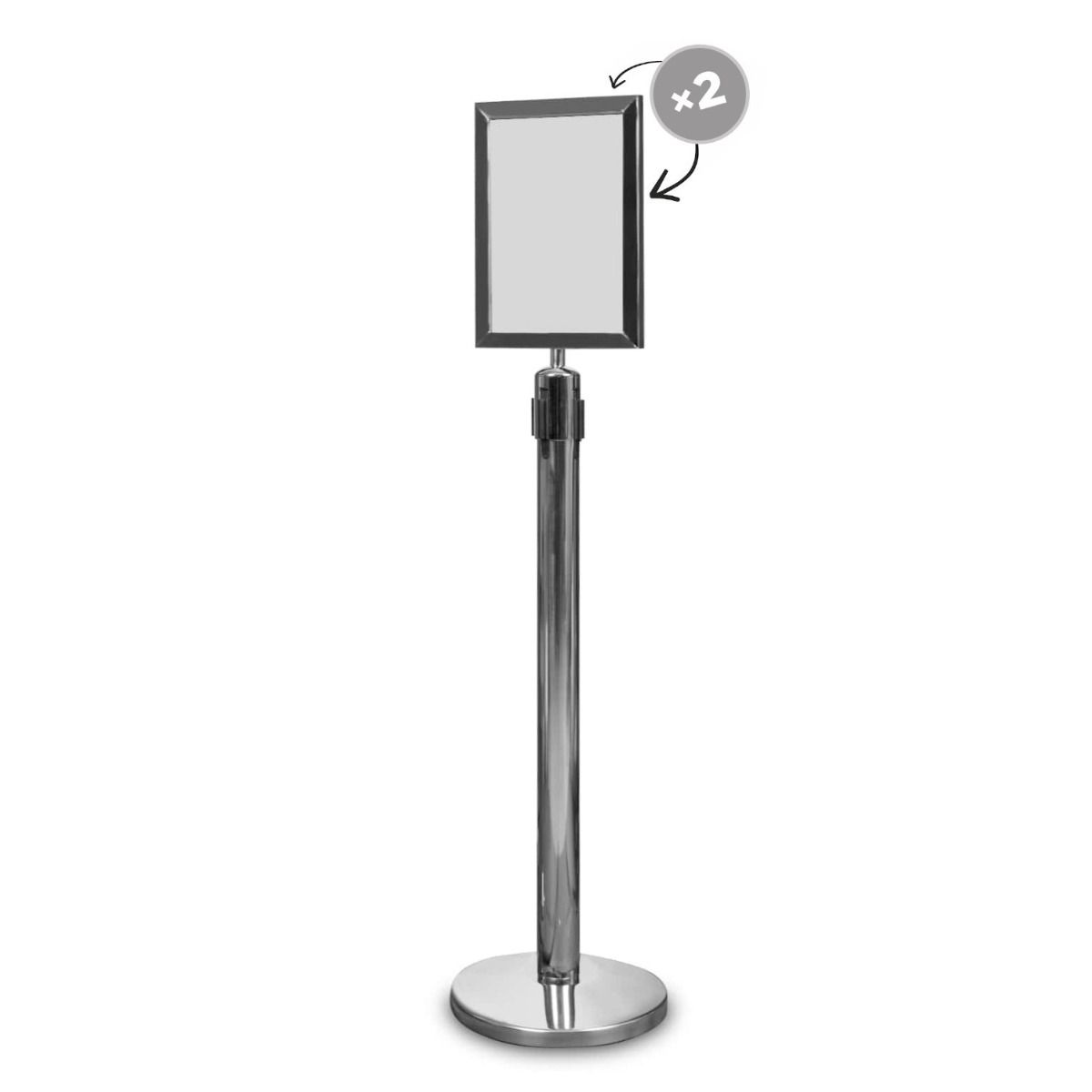 Accessoires pour poteaux de guidage professionnels Accessoires poteaux de guidage : porte-affiche A4, panneau directionnel 40x70cm, fixation murale, personnalisation logo