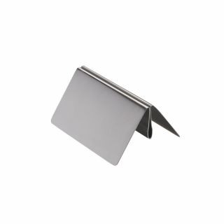 Clip porte visuel / menu INOX100 de face de travers