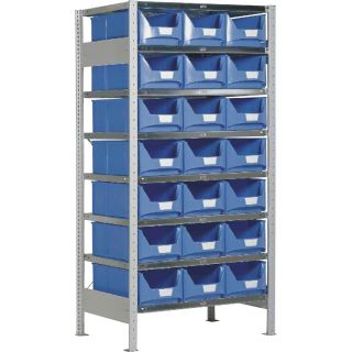 Rayonnage avec 21 bacs à bec 23 litres Systembox
