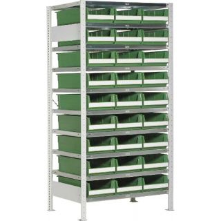 Rayonnage avec 27 bacs à bec 16 litres Systembox
