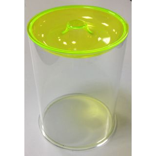 Boîte alimentaire plexiglas TUBE200 avec couvercle jaune