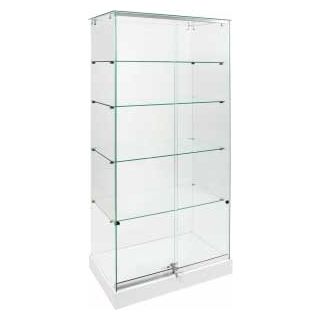 Vitrine d'exposition BANDOU180 avec éclairage socle blanc