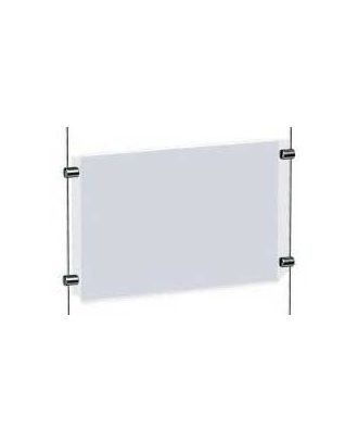 Porte affiche plexiglas A2 horizontal 3 mm suspendu