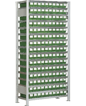 Rayonnage LB GR 3/150 de 150 bacs LB 300 E sur 16 étagères