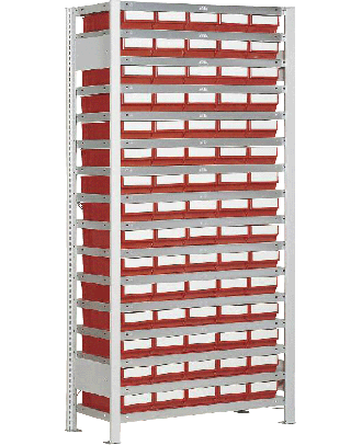 Rayonnage LB GR 3/75 de 75 bacs LB 300 D sur 16 étagères