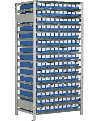 Rayonnage LB GR 5/150 de 150 bacs LB 500 E sur 16 étagères